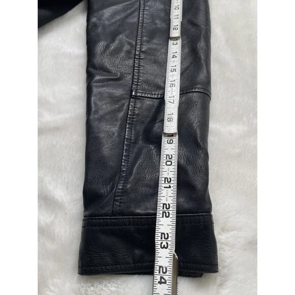 Baccini Sz XL Plus Black Moto Jacket Faux Leather Studded Punk Biker Grunge Rock - Picture 12 of 15